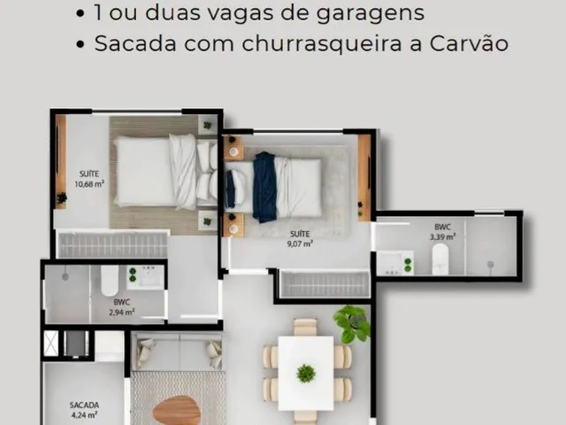 Imagem 8: MONTERREY RESIDENCE - APARTAMENTO 02 SUÍTES, 02 VAGAS DE GARAGEM - NO BAIRRO DAS