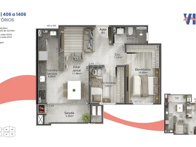 Imagem 12: Apartamento 2 Dormitórios no Residencial VITA em Santa Cruz do Sul - RS