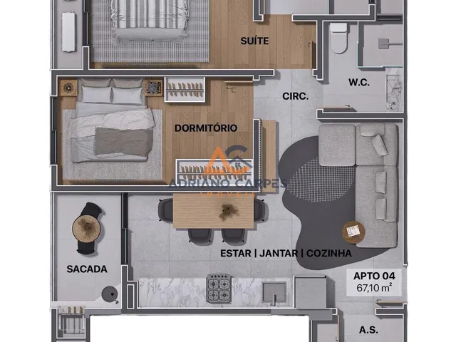 Imagem 9: LANÇAMENTO: Apartamento com 1 suíte mais 1 dormitório no Centro de Navegantes a venda