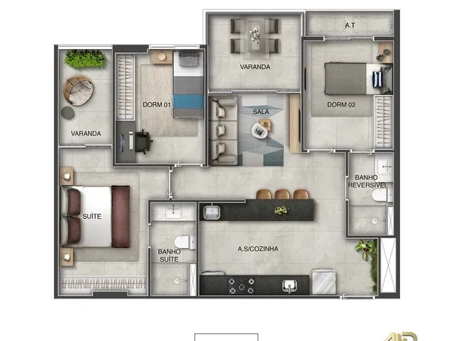 Imagem 3: Lançamento Apartamento 2 e 3 Quartos À Venda no Bairro Praia de Itaparica - Vila Velha/Es