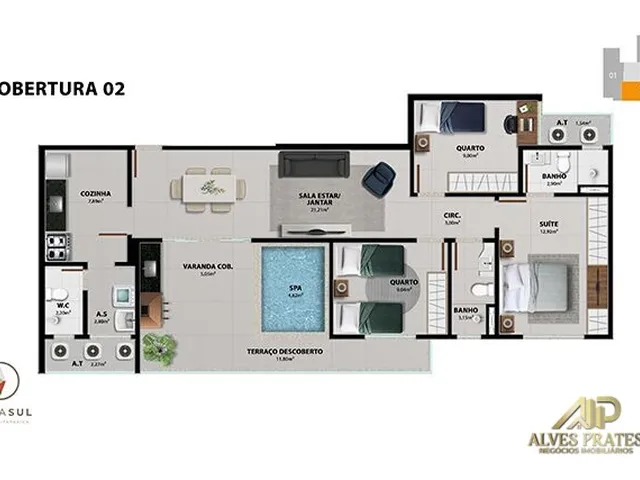 Imagem 3: Apartamento 2 Quartos Alto Padrão À Venda em Jokey de Itaparica, Vila Velha