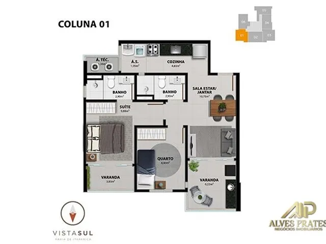 Imagem 2: Apartamento 2 Quartos Alto Padrão À Venda em Jokey de Itaparica, Vila Velha