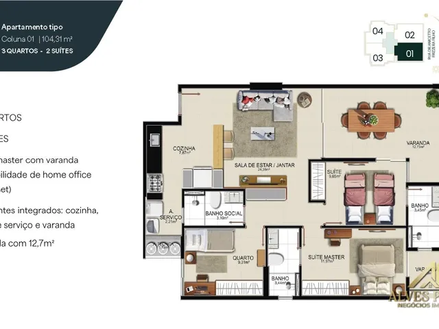 Imagem 7: Apartamento 3 Quartos Alto Padrão, Praia de Itaparica, Vila Velha