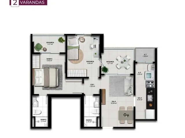 Imagem 6: Lançamento Alto Padrão, Apartamento 2 Quartos, Jockey de Itaparica, Vila Velha-Es