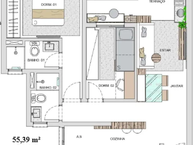 Imagem 6: 0 Apartamento com 2 dormitórios