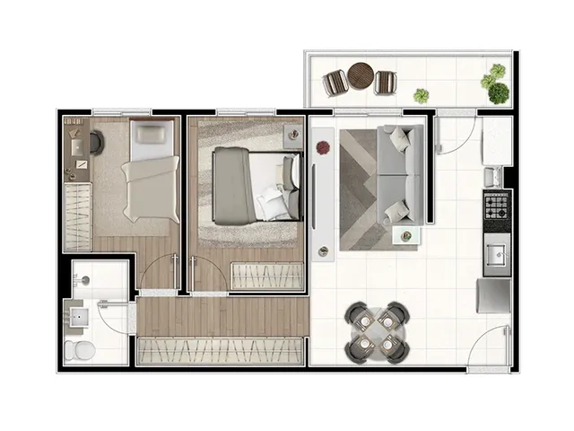 Imagem 5: 0 Apartamento com 2 dormitórios