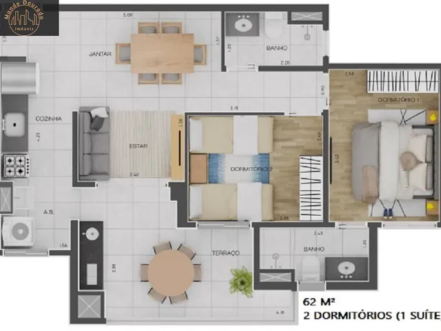 Imagem 15: Apartamento 62 m² - 2 dormitórios sendo 1 suíte - varanda gourmet - 1 vaga à venda no