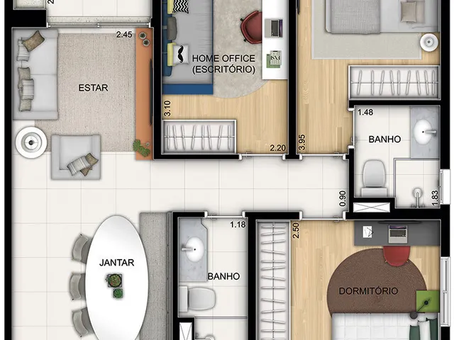 Imagem 10: Apartamento 75 M² - 3 Dormitórios Sendo 1 Suíte - Varanda Gourmet À Venda no Bairro Centro - São Bernardo do Campo/Sp