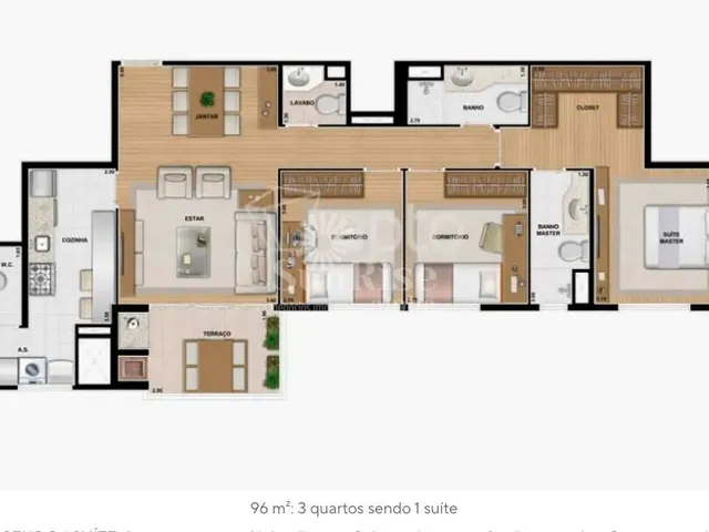 Imagem 15: Apartamento Mobiliado para Alugar | Alphaville | 1 Quarto e 2 Vagas | 84 M² | R$7.738,00 Pacote