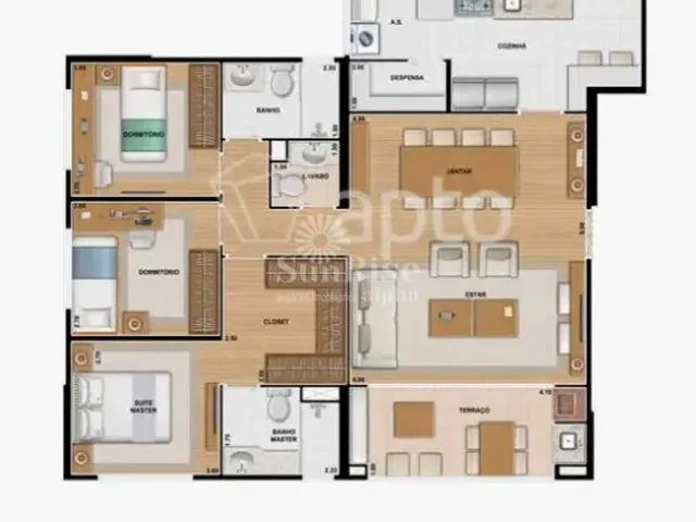 Imagem 9: Apartamento Mobiliado para Alugar | Alphaville | 1 Quarto e 2 Vagas | 84 M² | R$7.738,00 Pacote