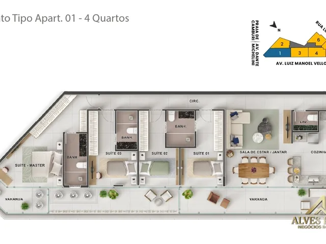 Imagem 12: Apartamento 3 e 4 Quartos Alto Padrão À Venda no Bairro Jardim Camburi - Vitória/Es