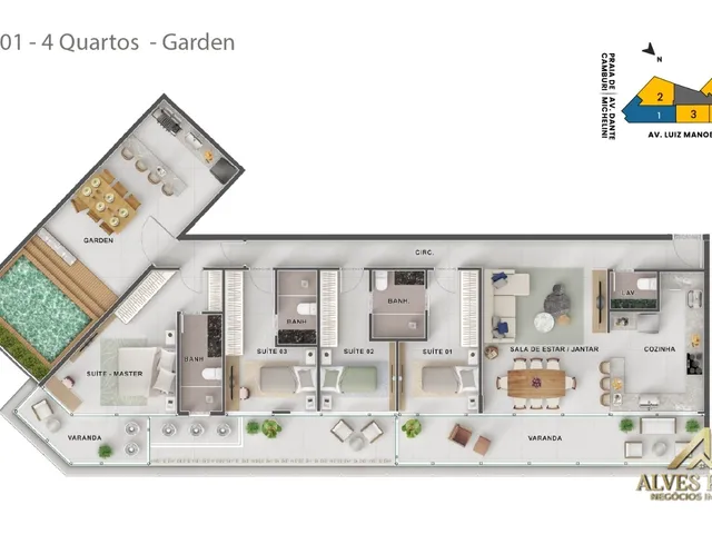 Imagem 9: Apartamento 3 e 4 Quartos Alto Padrão À Venda no Bairro Jardim Camburi - Vitória/Es