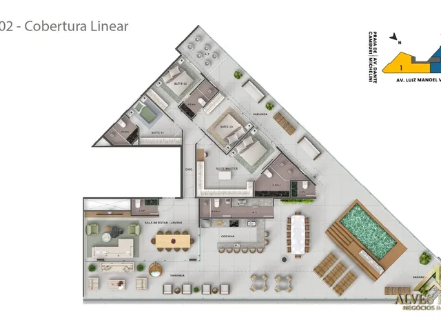 Imagem 4: Apartamento 3 e 4 Quartos Alto Padrão À Venda no Bairro Jardim Camburi - Vitória/Es