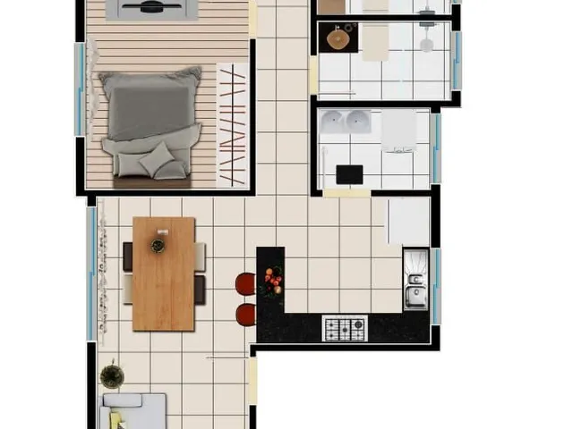 Imagem 4: Apartamento na Planta - Monte Carlo - santa Luzia _Mg