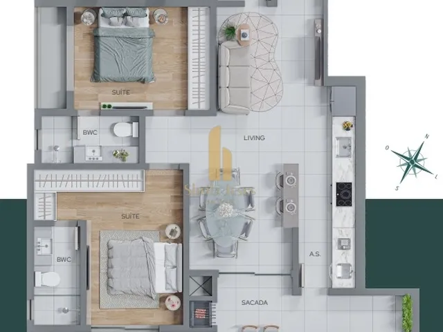 Imagem 12: Lançamento na Fazenda: Aptos 2 Suítes Ou 1 Suíte + 2 Dorms e 1 Ou 2 Vagas!