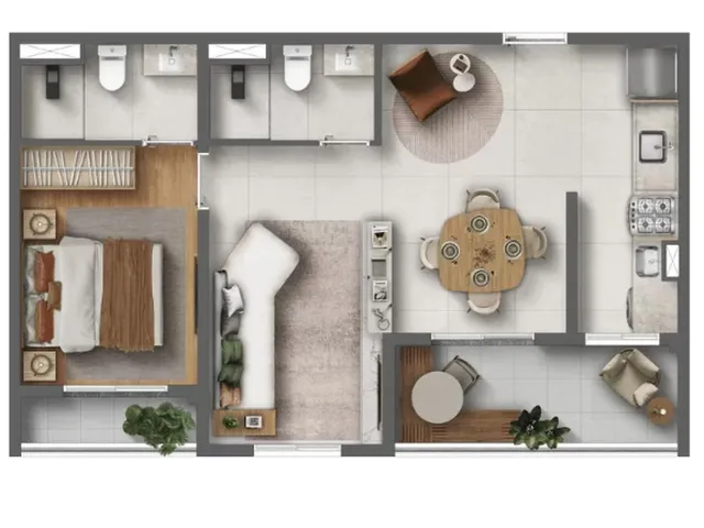 Imagem 7: Vila Saúde Residencial Conx | Construção | 51 Metros | 02 Dormitórios | Suíte | Varanda