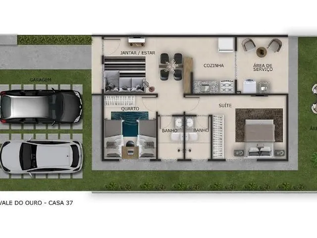 Imagem 4: Casa em Condomínio à Venda em Cuiabá-MT, São João Del Rei - 2 Quartos, 1 Suíte