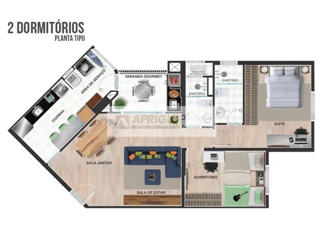 Imagem 2: Cota Grupo 18 Apartamento com 2 dormitórios