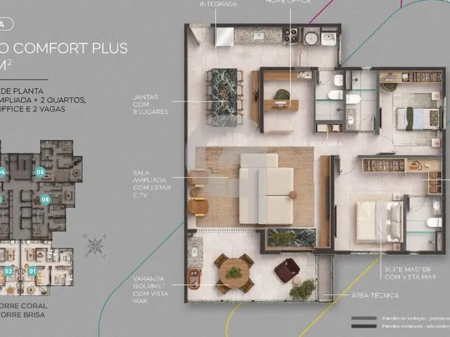 Imagem 16: Luxo e conforto no MOOD COSTA AZUL. Seu 3/4 com suíte, varanda gourmet e muita mais