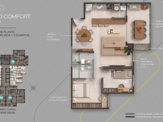 Imagem 14: Luxo e conforto no MOOD COSTA AZUL. Seu 3/4 com suíte, varanda gourmet e muita mais