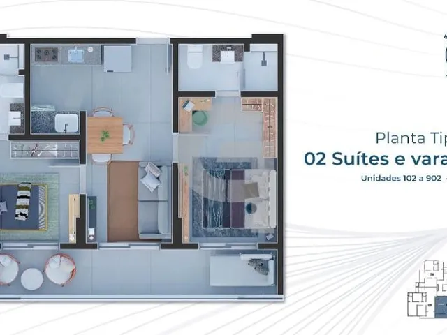 Imagem 11: Apartamento com 3/4 sendo 1 suíte no Unique Piatã em Salvador