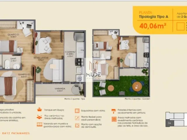 Imagem 9: RAYZ PATAMARES Apartamento com 2 dormitórios