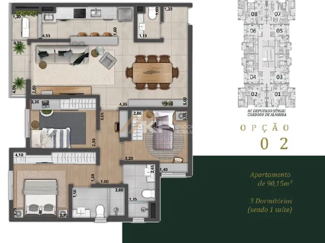 Imagem 3: Apartamento á Venda no Bairro Jardim Olhos D'Água II - Ribeirão Preto / SP