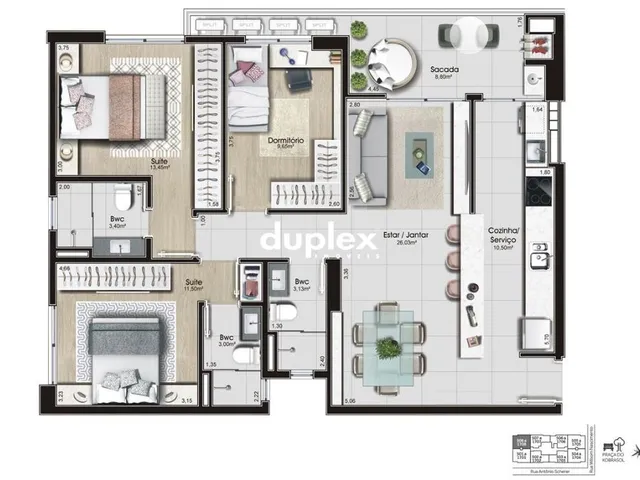 Imagem 13: APARTAMENTO 3 DORMITÓRIOS SENDO 2 SUÍTES COM 2 VAGAS NO KOBRASOL