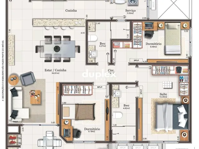Imagem 14: HOME CLUB COM 3 DORMITÓRIOS SENDO 1 SUÍTE, SACADA GOURMET E 2 VAGAS EM CAMPINAS