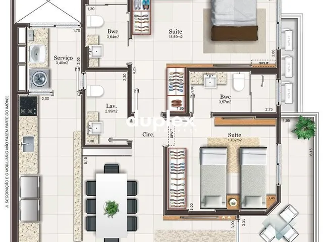 Imagem 8: HOME CLUB COM 2 SUÍTES, SACADA GOURMET, LAVABO E 1 VAGA EM CAMPINAS