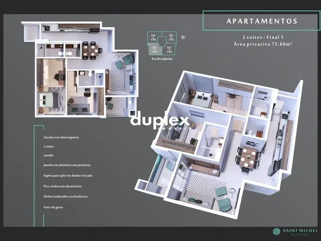 Imagem 6: APARTAMENTO 2 DORMITÓRIO SENDO 2 SUÍTES COM 1 VAGA DE GARAGEM NO KOBRASOL