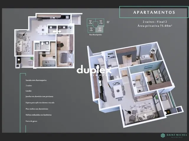 Imagem 9: APARTAMENTO 2 DORMITÓRIO SENDO 2 SUÍTES COM 1 VAGA DE GARAGEM NO KOBRASOL