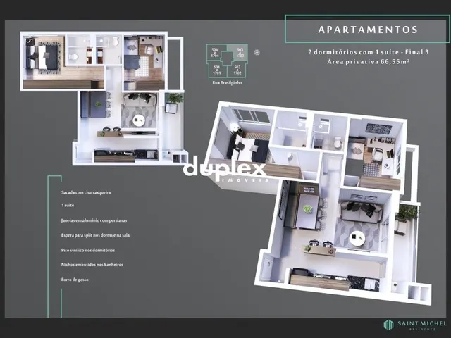 Imagem 9: APARTAMENTO 2 DORMITÓRIO SENDO 1 SUÍTE COM 1 VAGA DE GARAGEM NO KOBRASOL