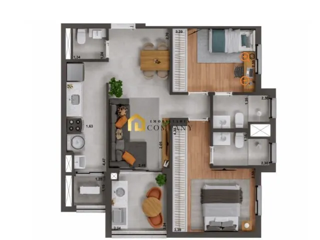 Imagem 3: Ed. Trion - Apartamento de 2 Quartos no Ed. Trion no Bairro Jd Paulistano em Sorocaba/Sp
