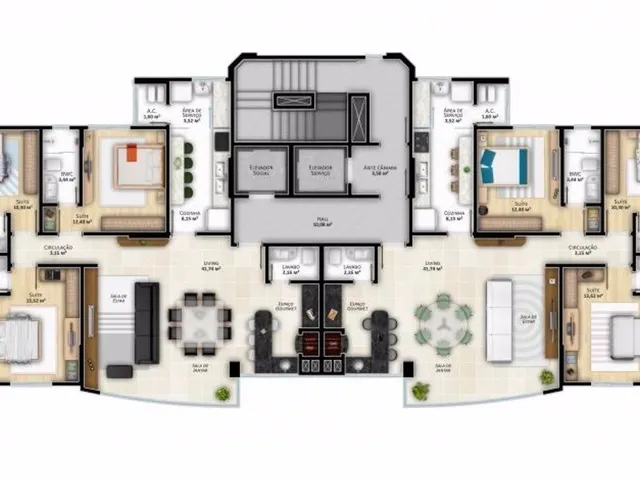 Imagem 3: EDIFÍCIO CIDADE DE PÁDUA - APARTAMENTO 03 SUÍTES - MOBILIADO - ALTO PADRÃO - NA RUA