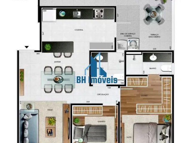 Imagem 15: Apartamento Área Privativa 2 Quartos e 2 Vagas no Bairro Castelo - Belo Horizonte/Mg