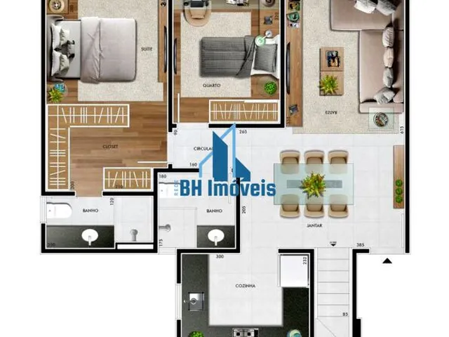 Imagem 7: Apartamento Área Privativa 2 Quartos e 2 Vagas no Bairro Castelo - Belo Horizonte/Mg