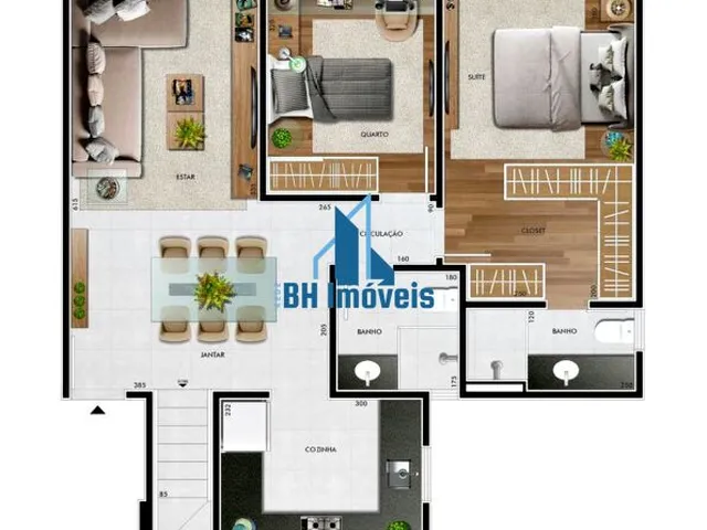 Imagem 5: Apartamento Área Privativa 2 Quartos e 2 Vagas no Bairro Castelo - Belo Horizonte/Mg