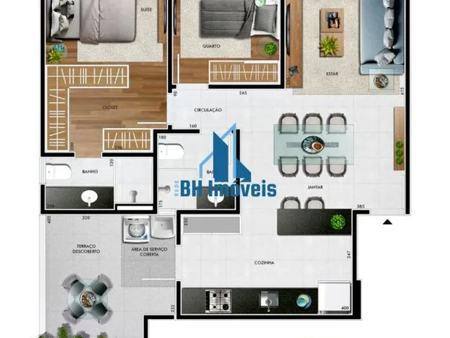 Imagem 3: Apartamento Área Privativa 2 Quartos e 2 Vagas no Bairro Castelo - Belo Horizonte/Mg