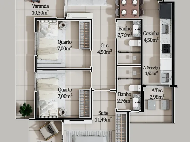 Imagem 7: Apartamento Alto Padrão 2 e 3 Quartos em Praia de Itaparica Vila Velha Es