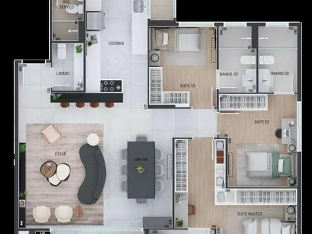 Imagem 15: Um projeto contemporâneo, que evoca modernidade e refinamento, se une à tranquilidade e
