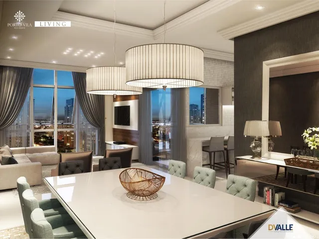 Imagem 8: Um empreendimento com ampla sacada, área de lazer mobiliada e decorada com revestimento