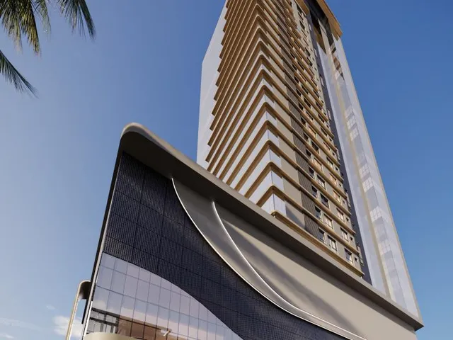 Imagem 3: O melhor frente mar de Balneário Perequê. Fachada moderna baseada no mais alto conceito