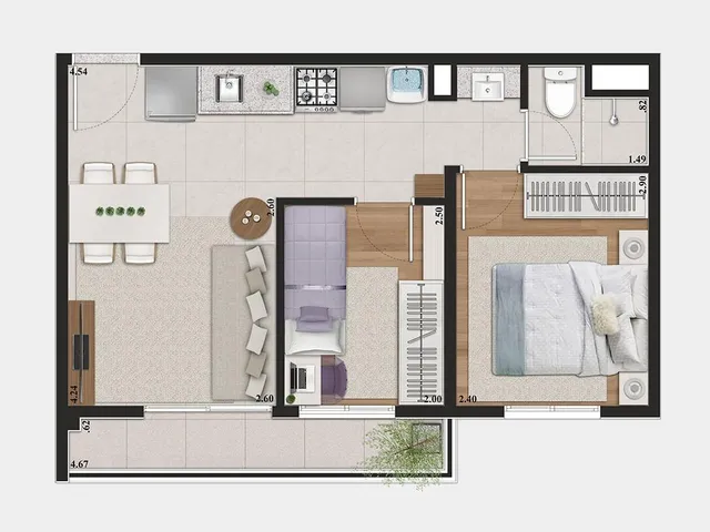 Imagem 4: 0 Apartamento com 1 banheiro