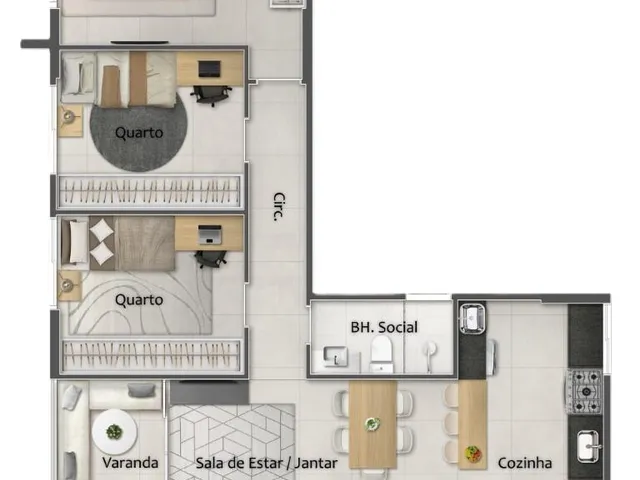 Imagem 3: Com conceito aberto e uma arquitetura elegante, o empreendimento é uma raridade no