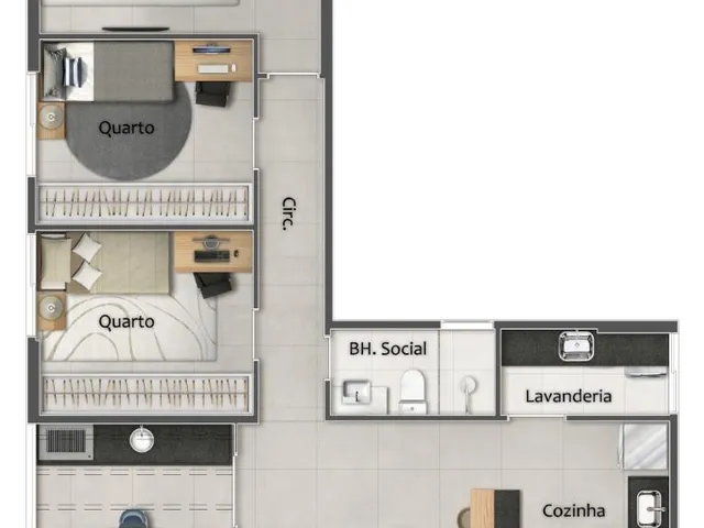 Imagem 7: Com conceito aberto e uma arquitetura elegante, o empreendimento é uma raridade no