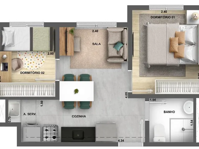Imagem 3: 0 Apartamento com 1 banheiro