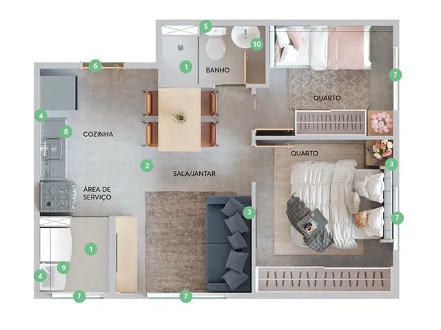 Imagem 4: 0 Apartamento com 1 banheiro