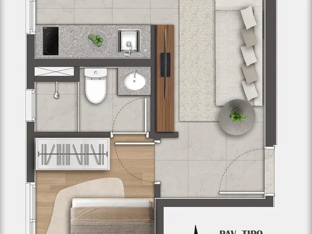 Imagem 4: 0 Apartamento com 1 banheiro