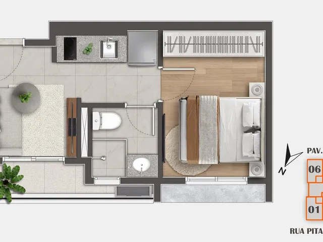 Imagem 6: 0 Apartamento com 1 banheiro